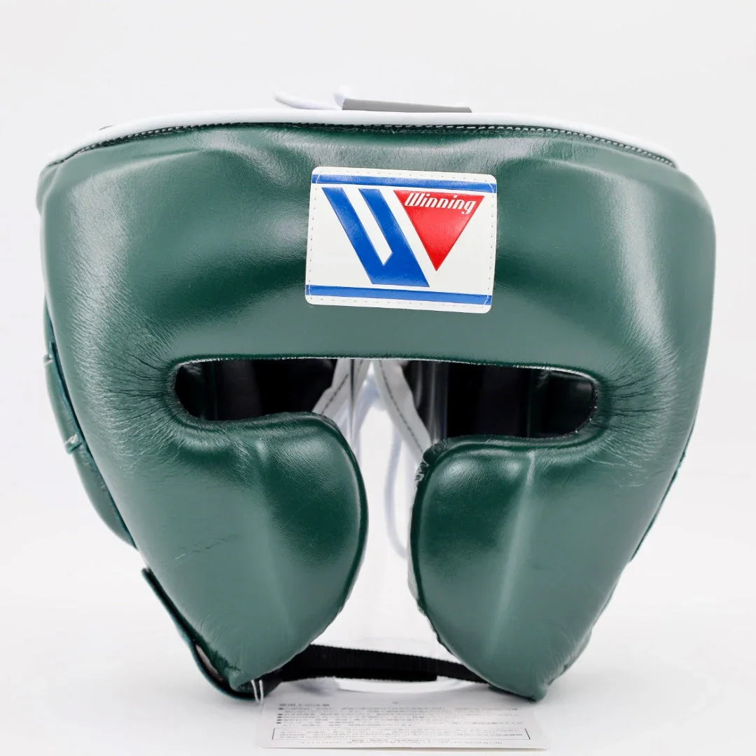 Winning Green Headgear - Cheek Protector Front View